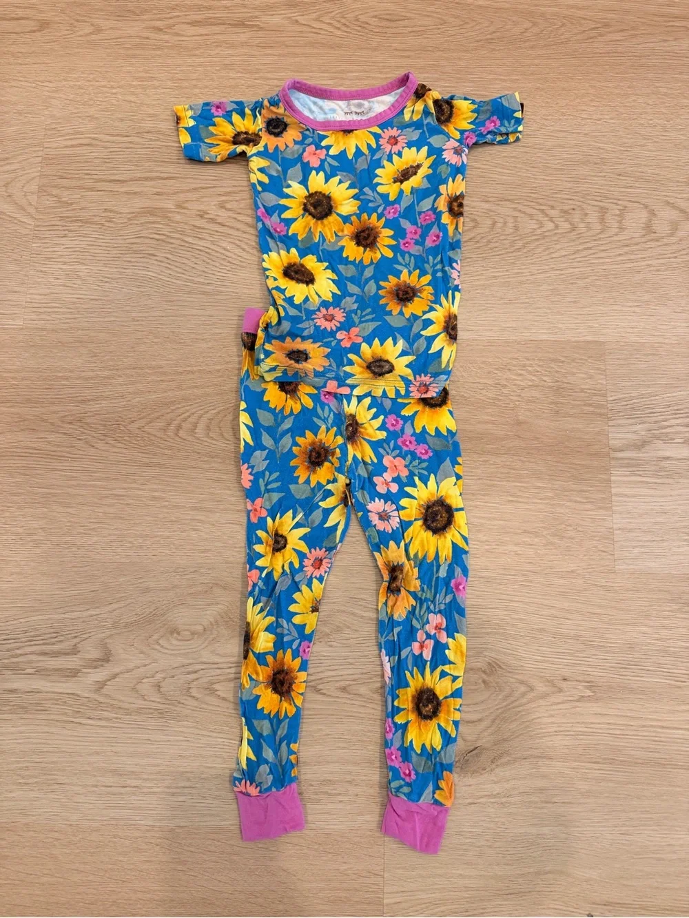 Little Sleepies Blue Sunflower two-piece Pajamas